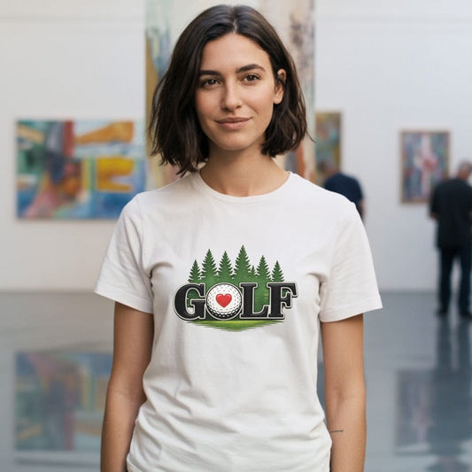 Golf Lovers Heart Golf Ball Design T-Shirt
