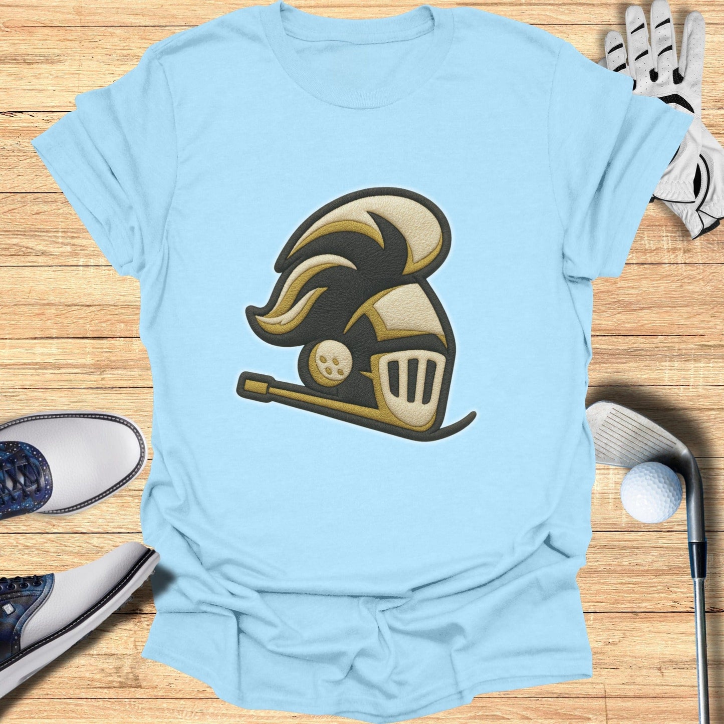 Cool Knight Golf Themed Graphic Tee Shirt