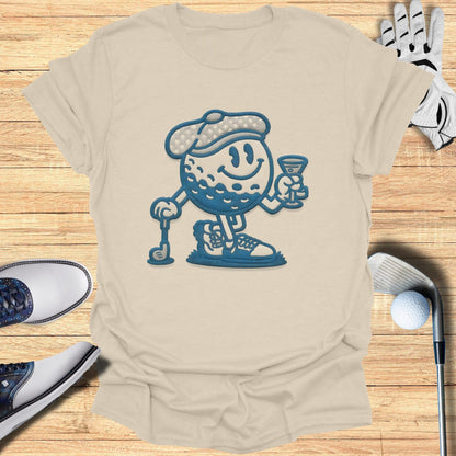 Retro Golf Ball Character Graphic Tee Golf Shirt