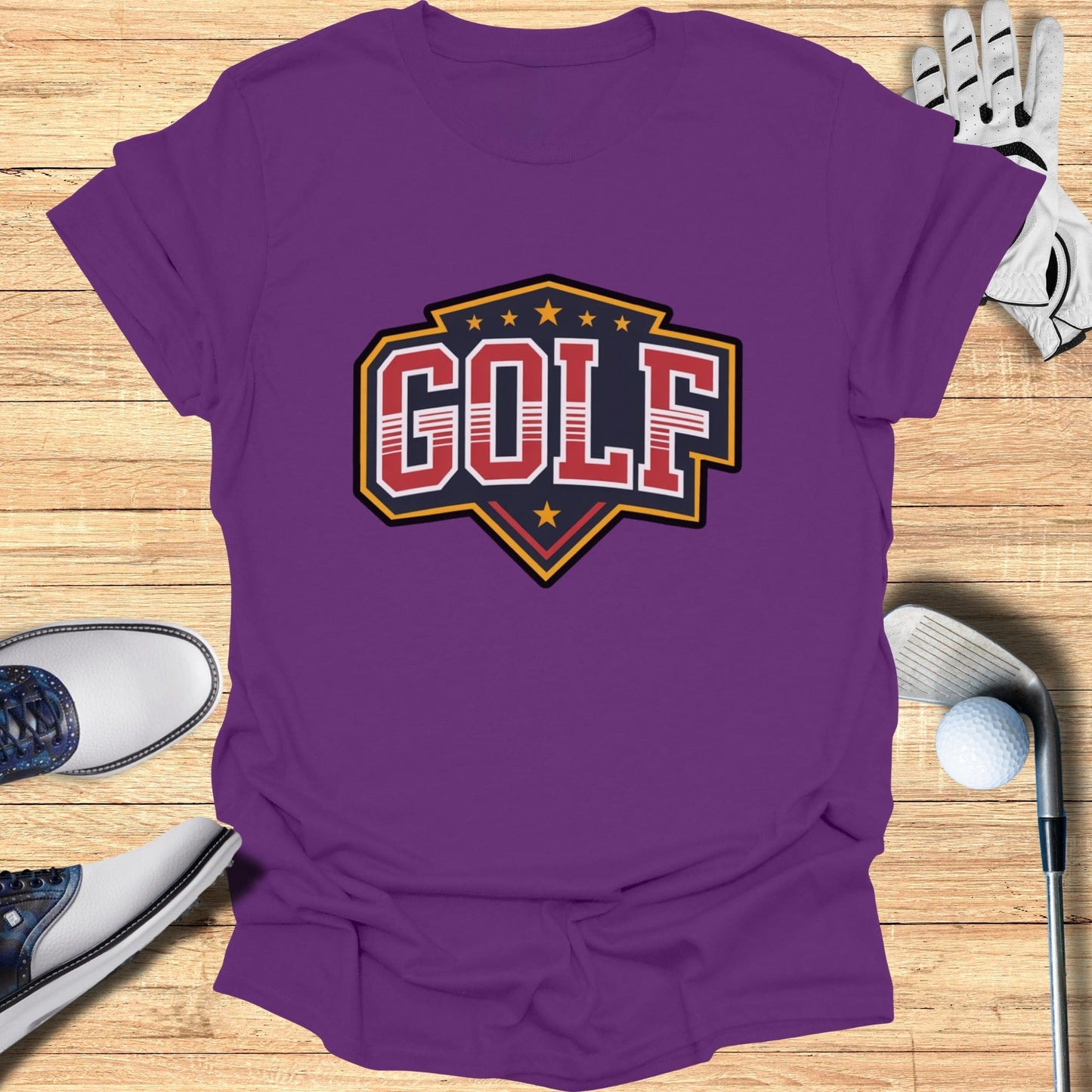Bold Golf Shirt With Graphic Print Casual Wear Tee