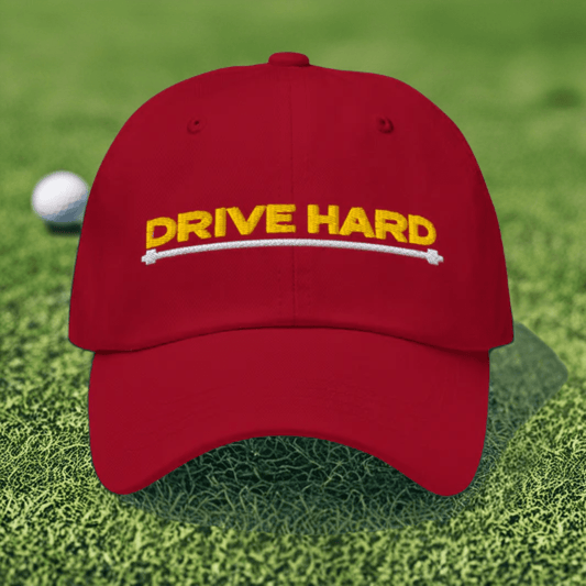 Drive Hard Embroidered Golf Cap - Funny Golf Tee by Swing Epic