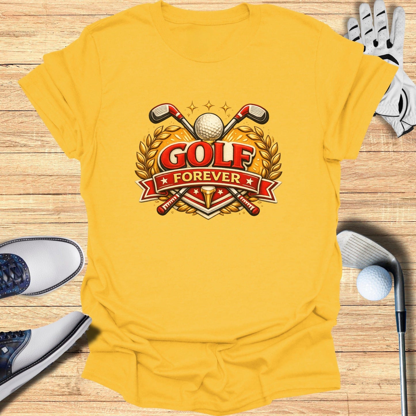 Golf Forever Graphic Tee Shirt for Sports Enthusiasts