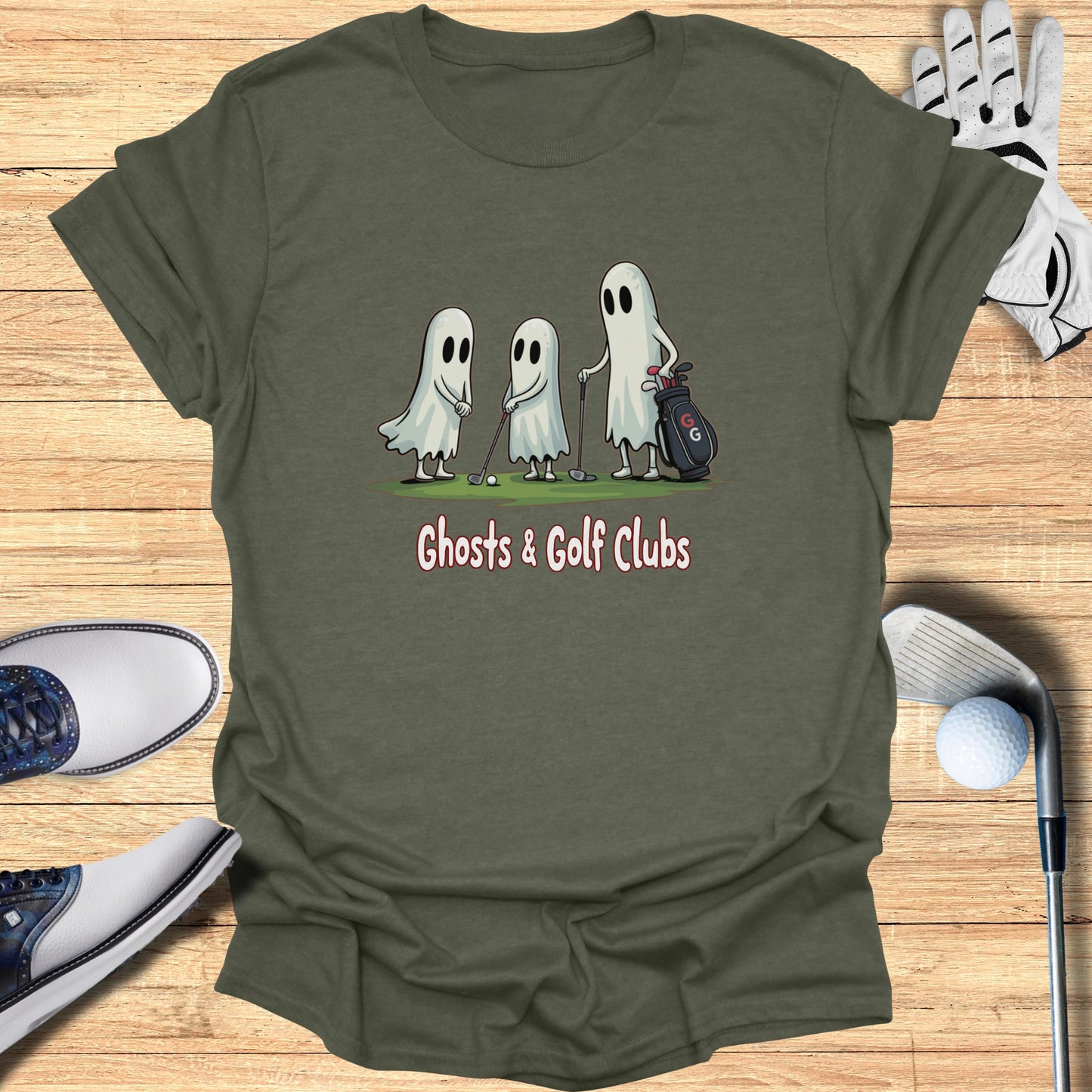 Ghosts And Golf Clubs Graphic Tee Shirt product type