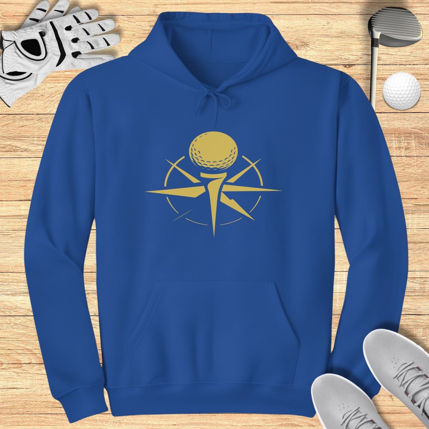 Blue Hoodie with Stylish Golf Ball Design
