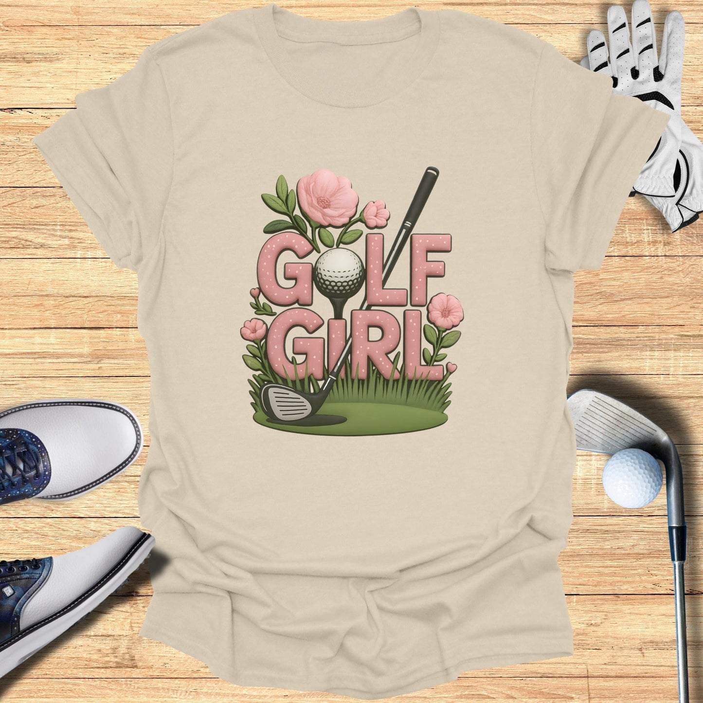Golf Girl Floral Tee Perfect for Golf Enthusiasts