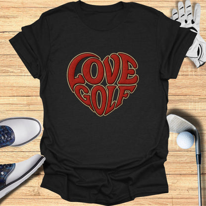 Love Golf Heart Design Graphic Men's T-Shirt Sports Tee