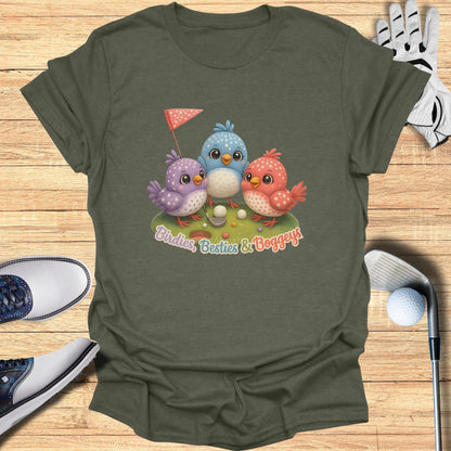 Birdies Besties and Bogeys Golf Theme T-shirt