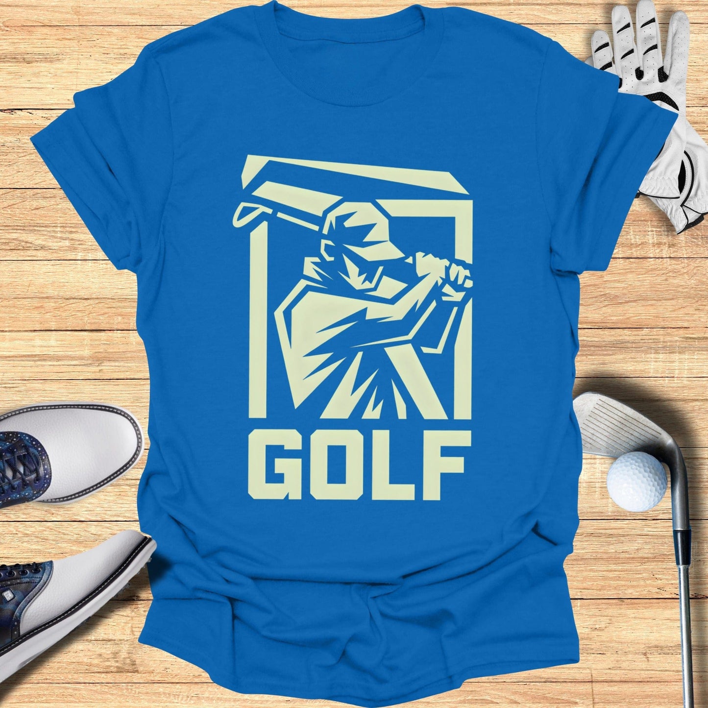 Golf Swing Silhouette Design Graphic Printed T-Shirt