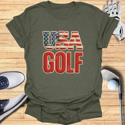 Patriotic USA Golf Graphic Tee for Sports Enthusiasts