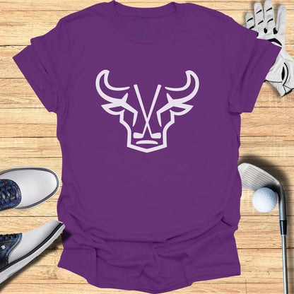 Purple T-Shirt with Bull Head Graphic Design