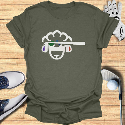 Funny Golf Shirt with Cute Sheep Graphic Design