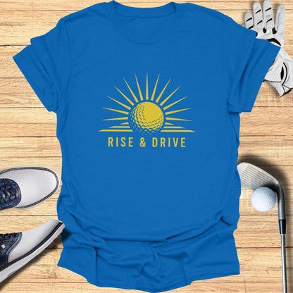 Rise & Drive Sunburst Golfing Apparel Tee