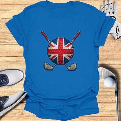 British Flag Golf Theme Crossed Clubs T-shirt