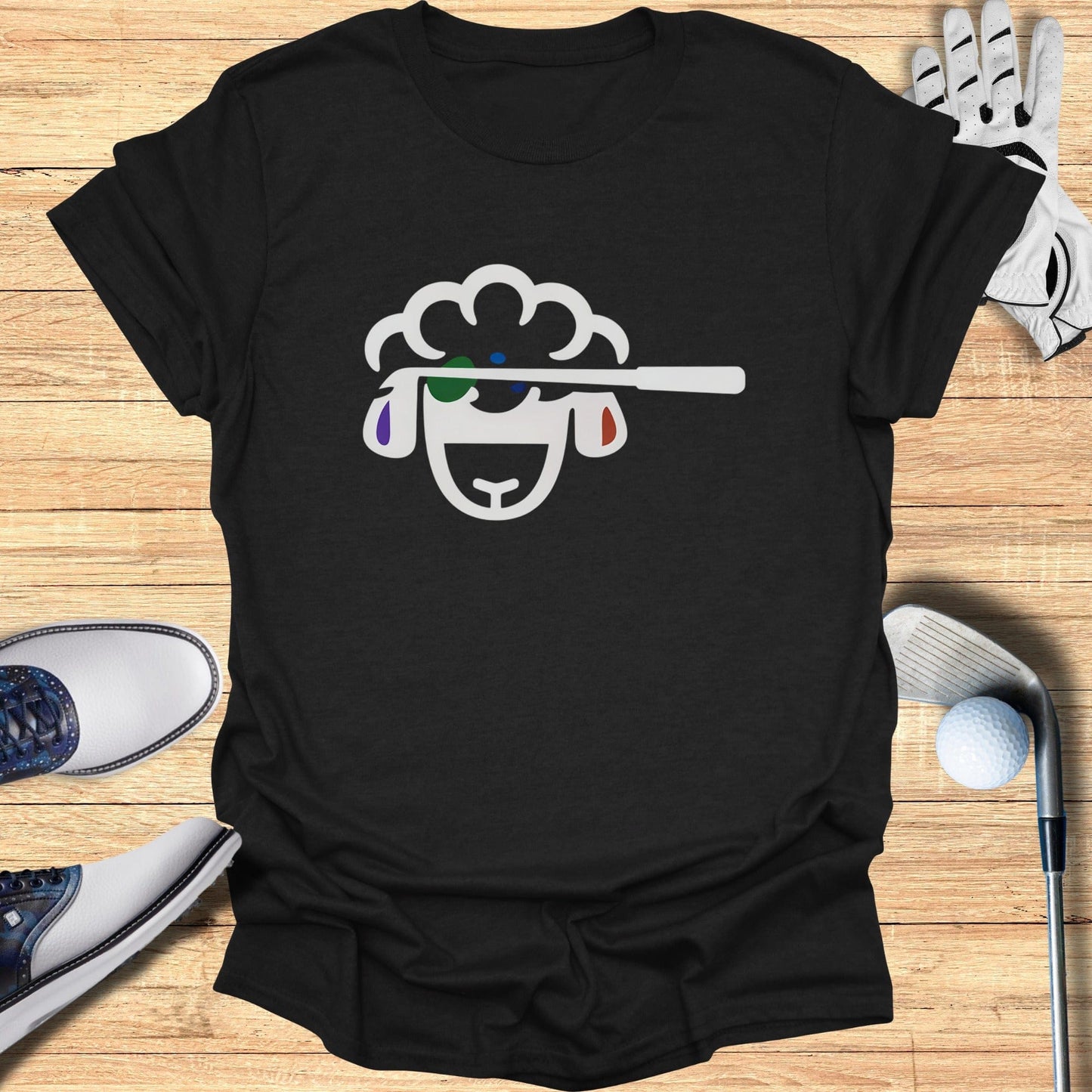 Stylish Black Shirt with Playful Sheep Design