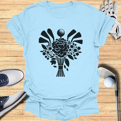 Golf Club Bouquet Flower Design T-shirt