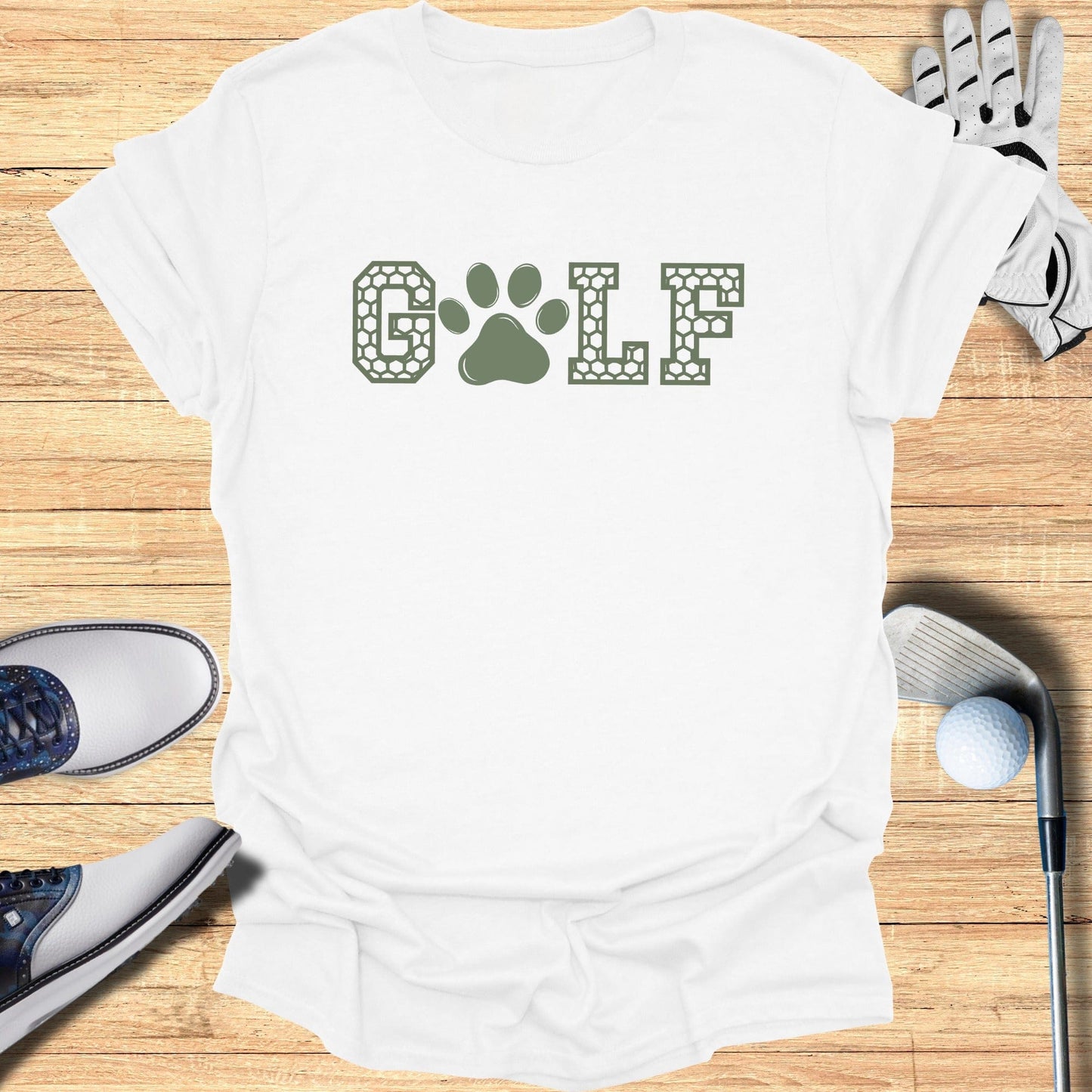 Golf Paw Print T-shirt for Sports Enthusiasts
