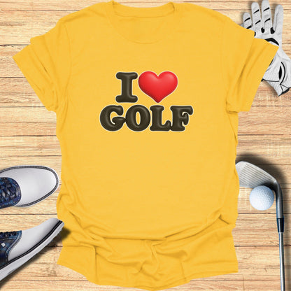 I Heart GOLF Graphic Design T-Shirt for Golf Enthusiasts