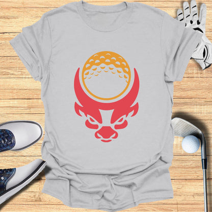 Stylish Graphic Tee with Red and Gold Bull Design