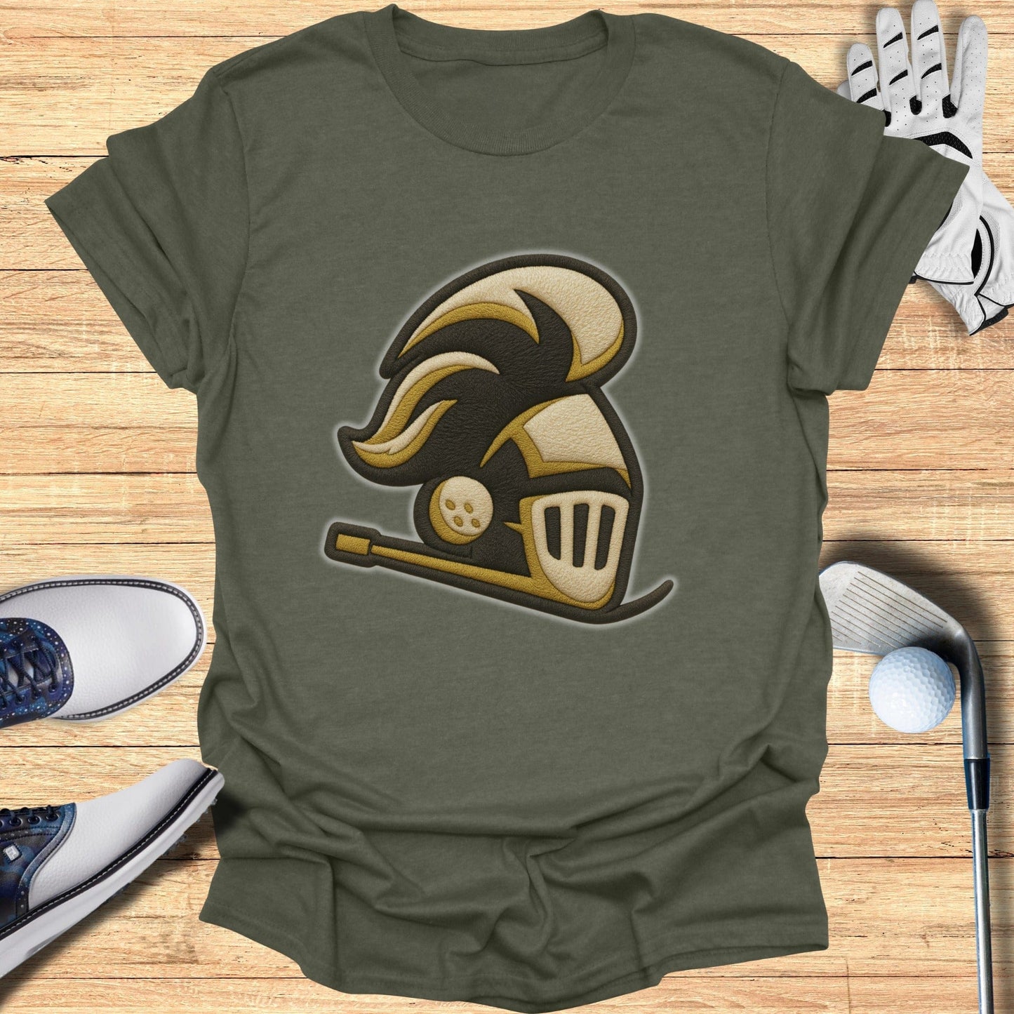 Stylish knight graphic tee ideal for fans and golfers
