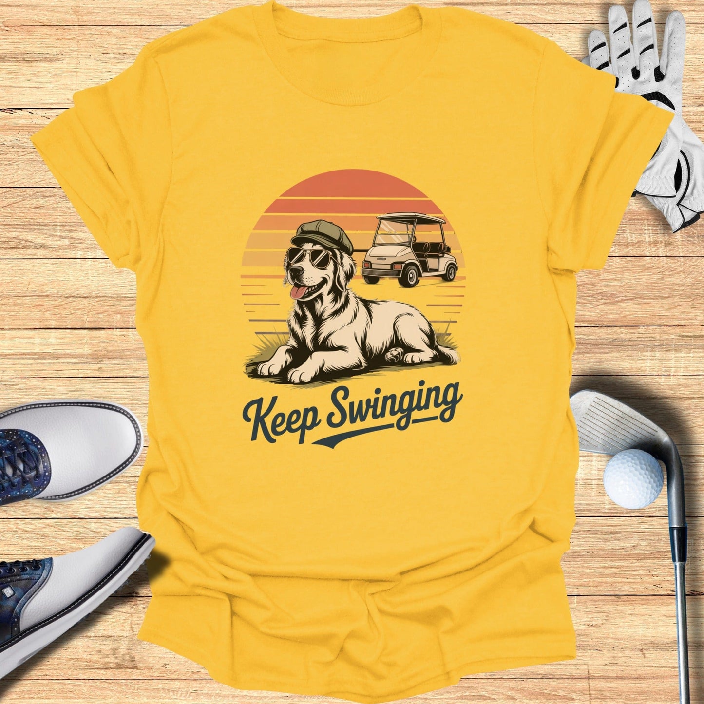 Keep Swinging Labrador T-Shirt - Funny Golf Tee by Swing Epic