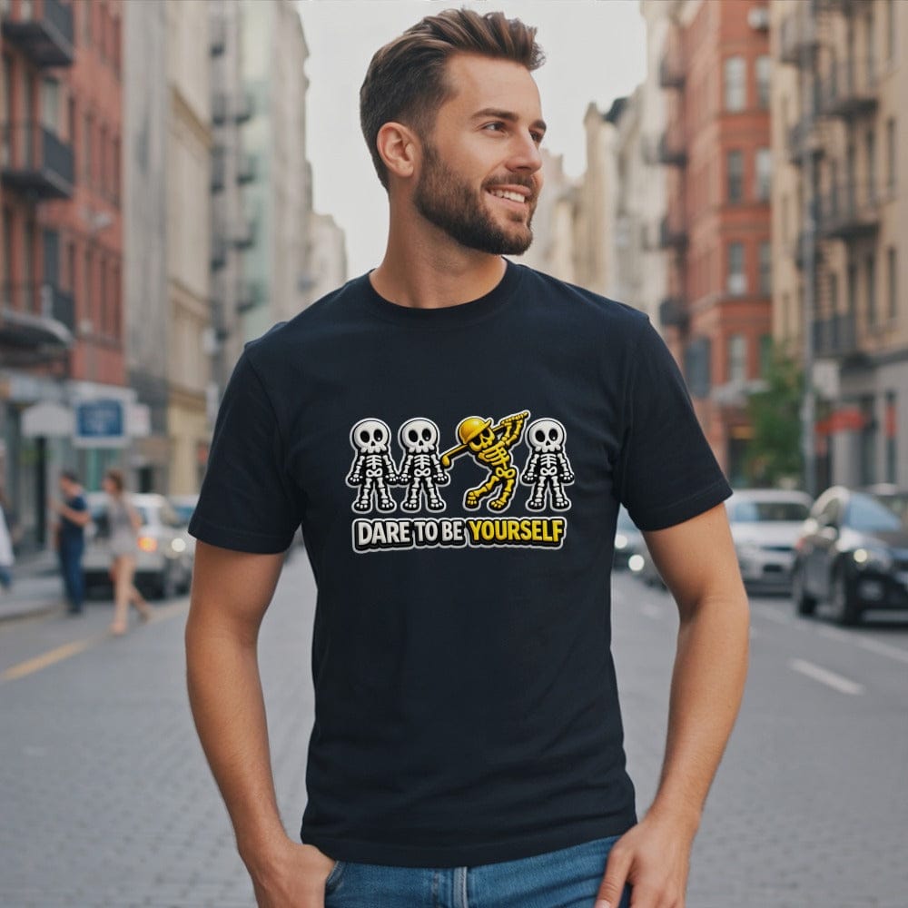 Dare to Be Yourself Skeleton Graphic T-Shirt