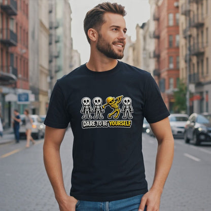 Dare to Be Yourself Skeleton Graphic T-Shirt
