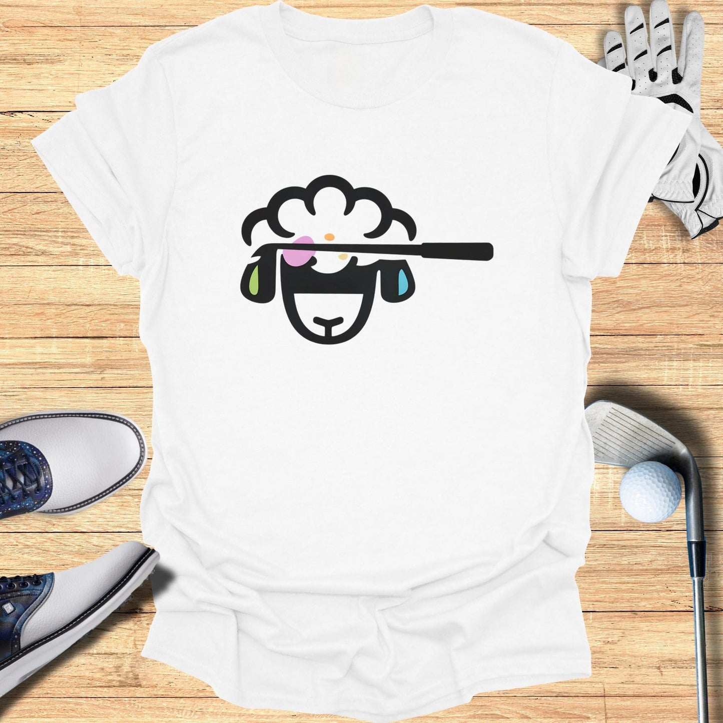 Funny Golfer Sheep Graphic T-Shirt for Humor Enthusiast
