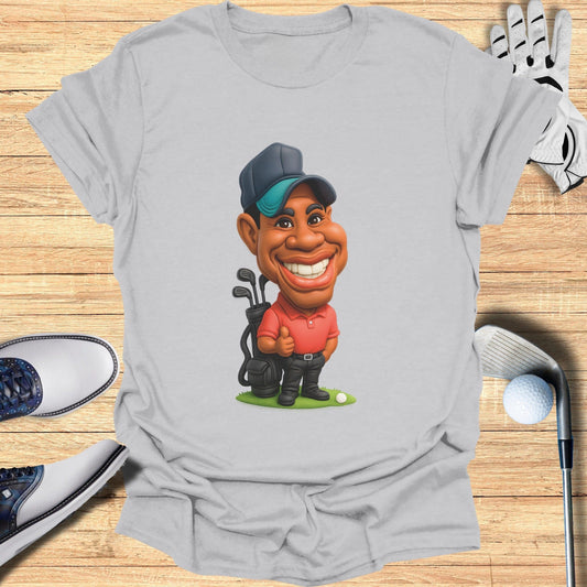 Cartoon Golf Player Graphic T-shirt Fun Sports Tee