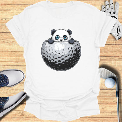 Cute Panda in Golf Ball Graphic T-shirt