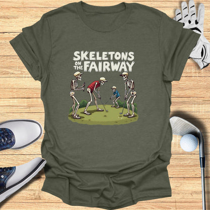 Skeletons on the Fairway T-Shirt - Funny Golf Tee by Swing Epic