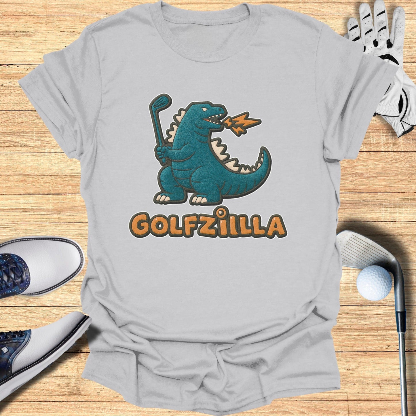 Funny Golfing Dinosaur Golfzilla T-Shirt