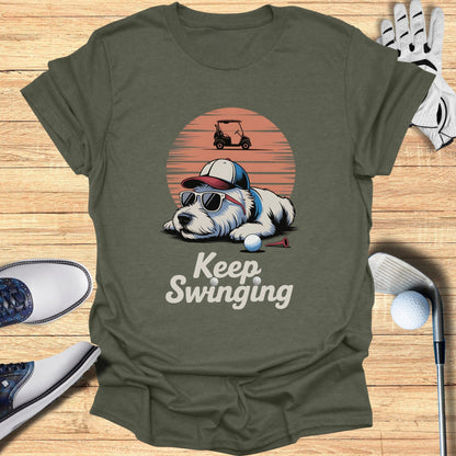 Keep Swinging Labrador T-Shirt - Funny Golf Tee by Swing Epic