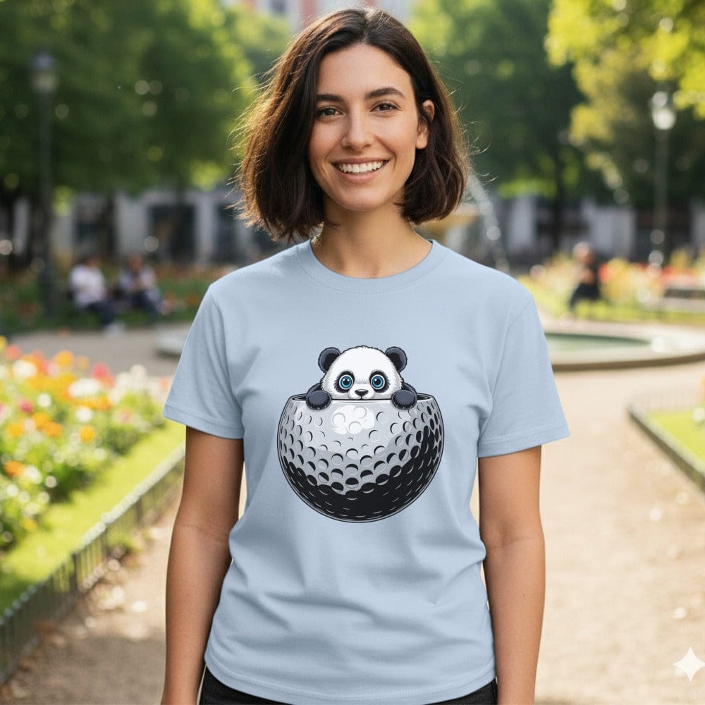 Panda in Golf Ball Cute Tee for Casual Style Enthusiasts
