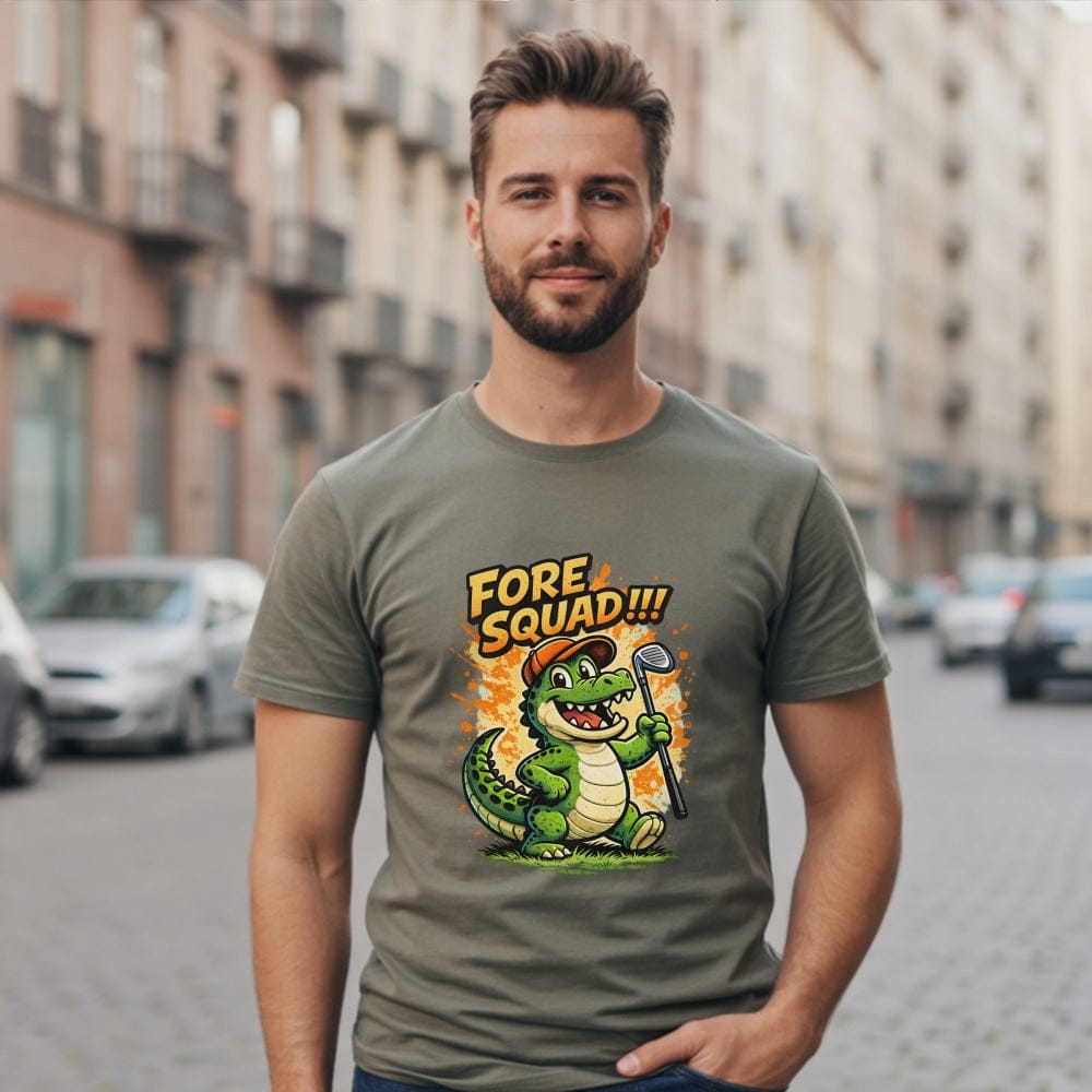 Fore Squad Alligator Playing Golf Graphic Tee