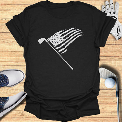American Flag Golf Club Graphic Casual T-Shirt