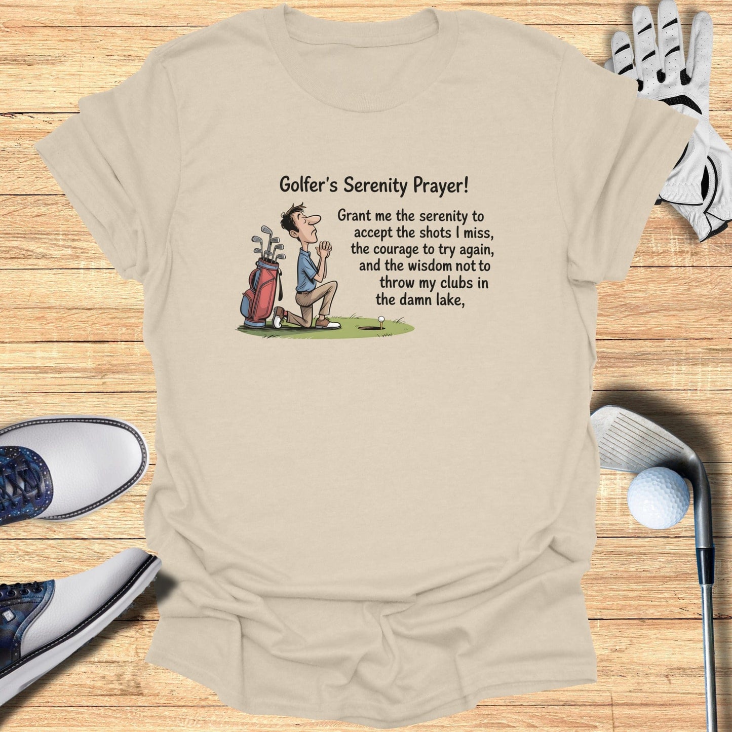 Golfer's Serenity Prayer Humorous Graphic Tee Shirt