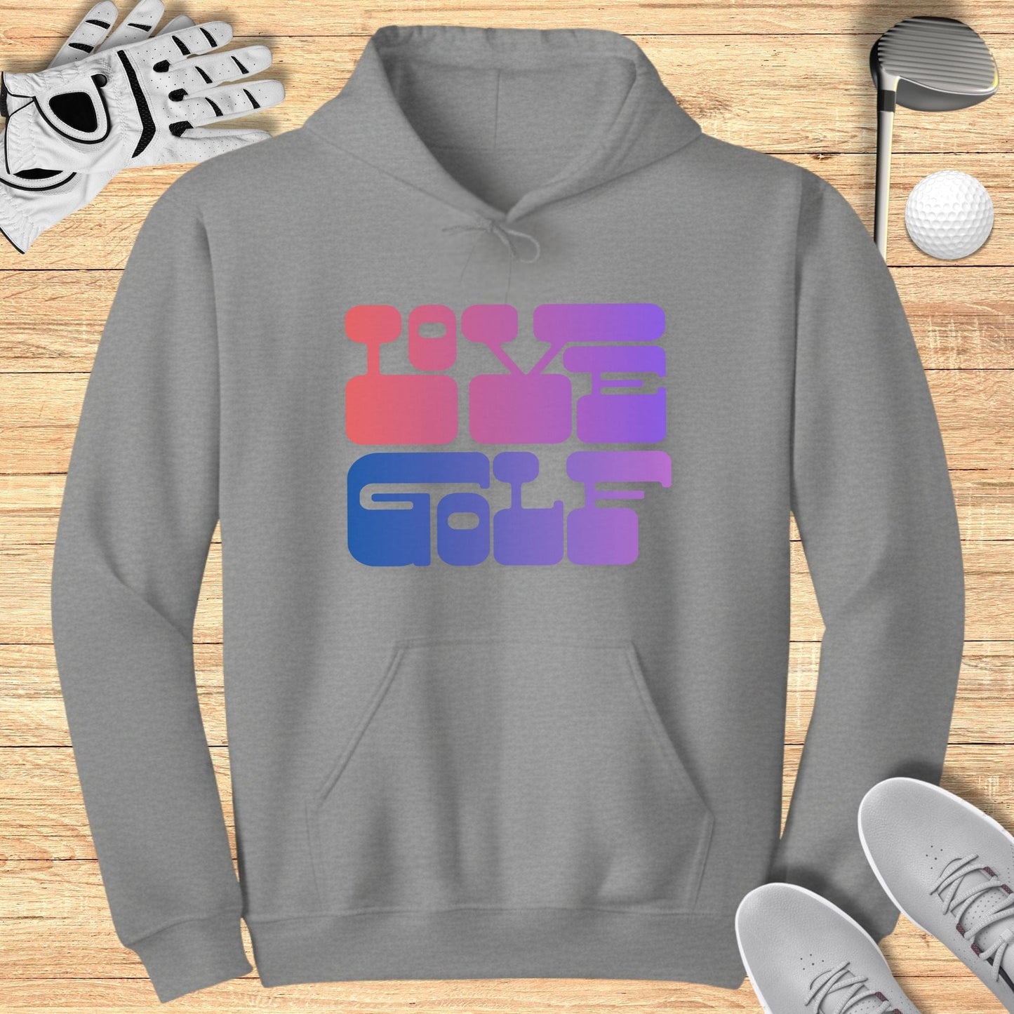 Retro Gradient Love Golf Hoodie