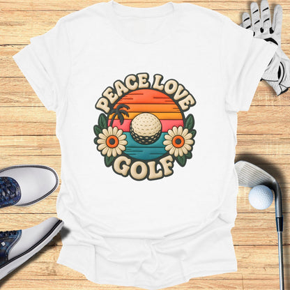 Peace Love Golf Graphic T-shirt for Casual Wear