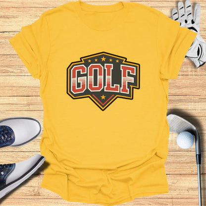 Trendy Yellow GOLF Graphic Tee for Sports Enthusiasts