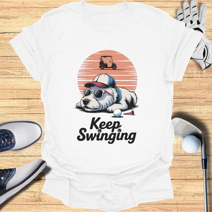 Keep Swinging Labrador T-Shirt - Funny Golf Tee by Swing Epic
