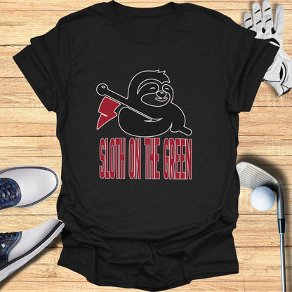 Sloth On The Green Golfing T-shirt Golf Lovers Tee