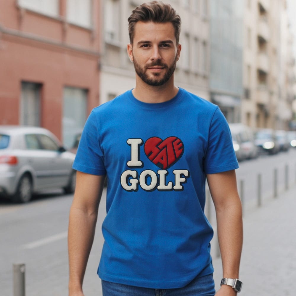 I Hate Golf Funny Ironic T-Shirt Golf Enthusiast Apparel