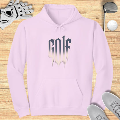 Light Pink Hoodie with Golf Design Printed on Front