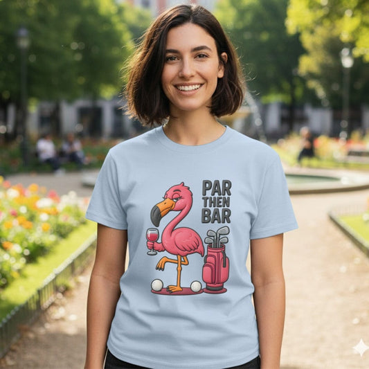 Par Then Bar Flamingo Golf Graphic T-Shirt