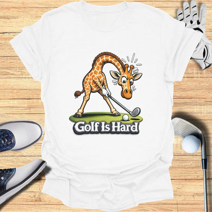Golf Is Hard Funny Giraffe Graphic T-Shirt