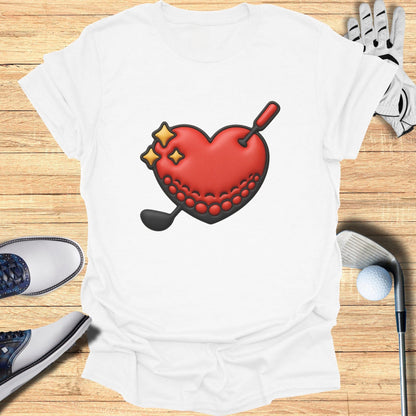 Heart Golf Club and Ball Graphic Tee Product