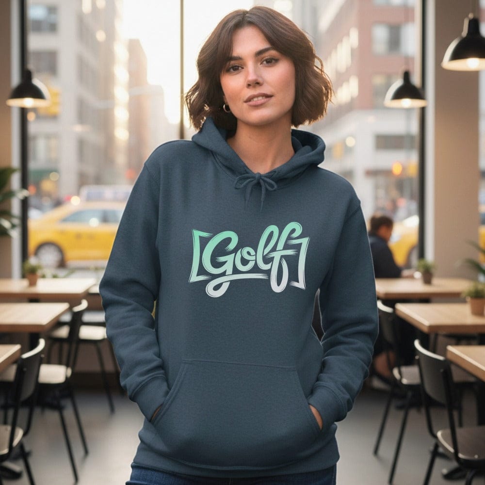 Stylish Hoodie Featuring Bold Golf Print Design