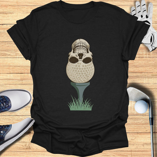 Unique Skull Golf Style Graphic Printed T-Shirt