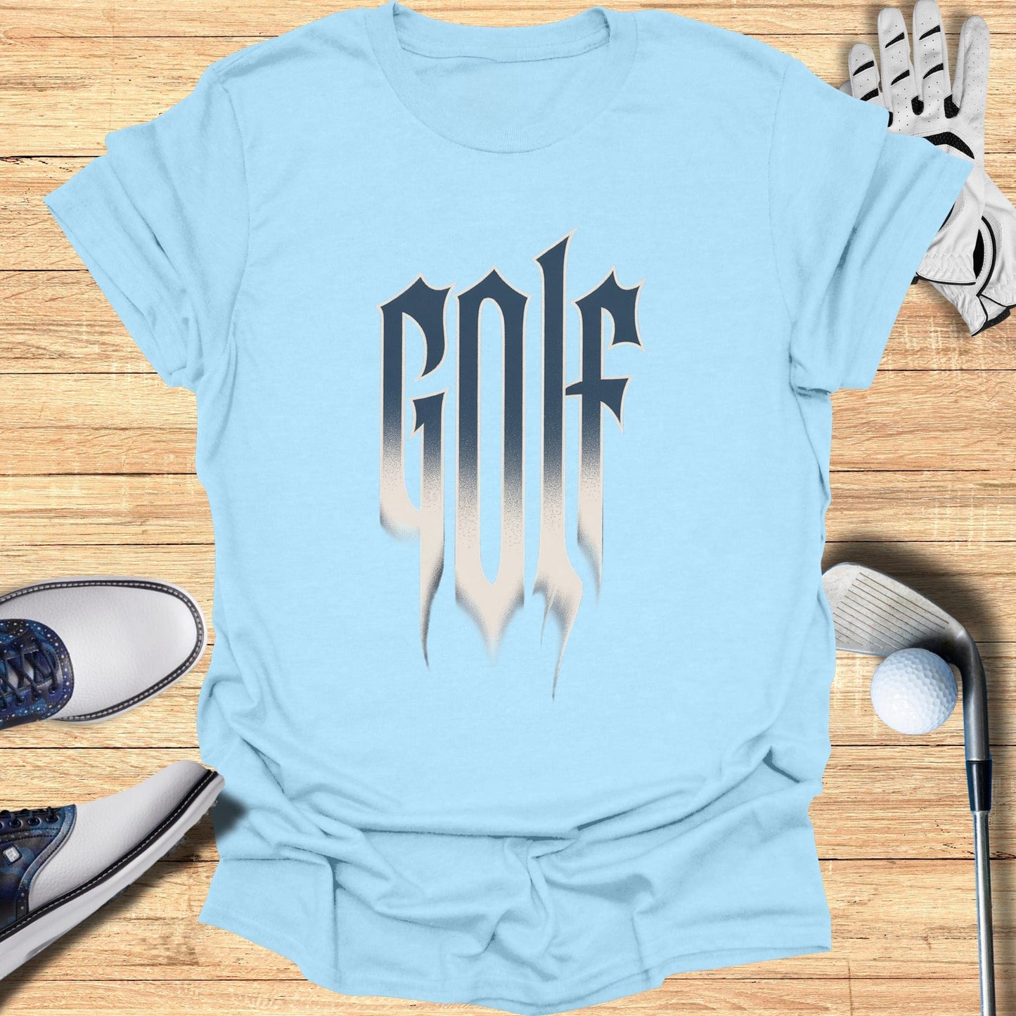 Golf Graphic Light Blue T-Shirt for Enthusiasts