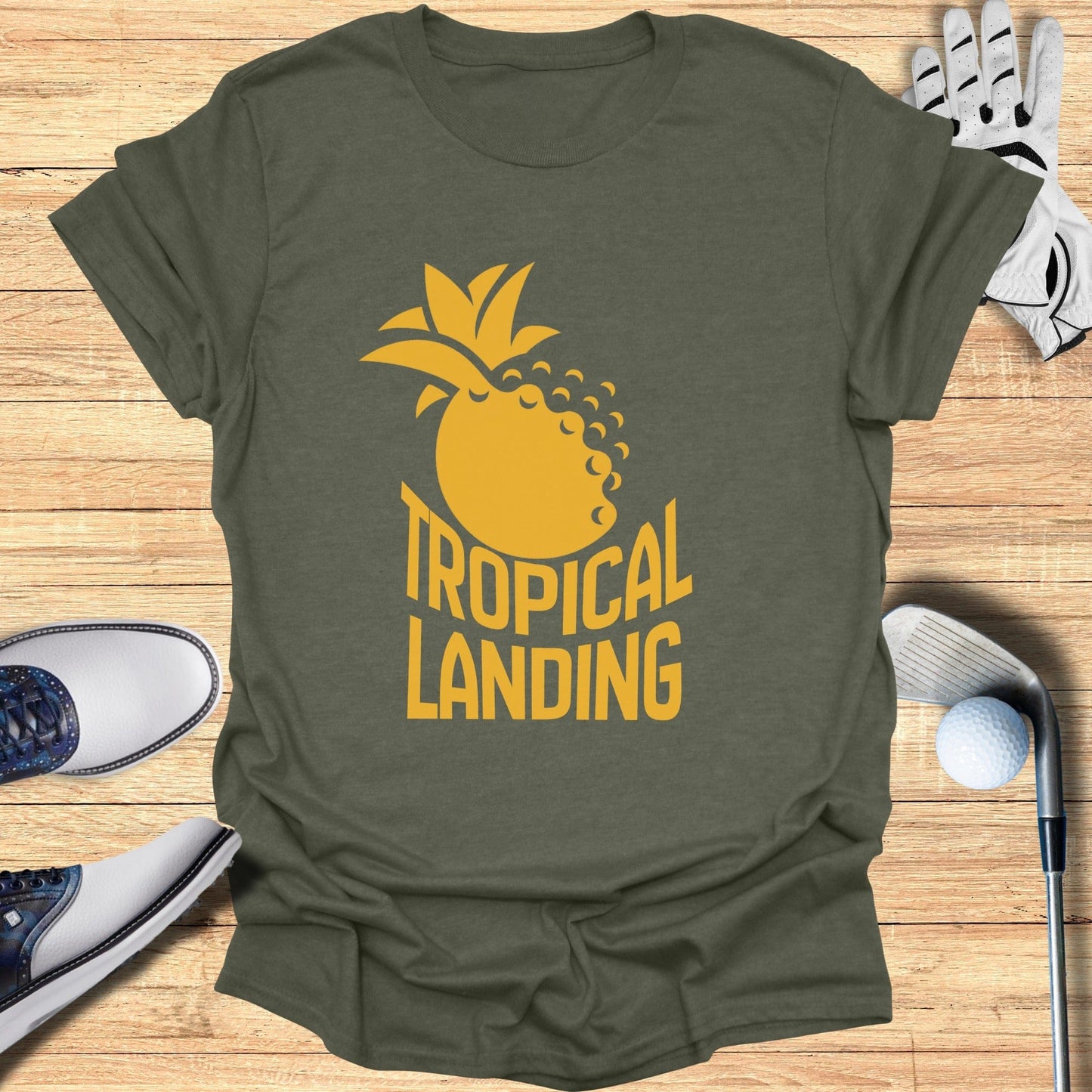Tropical Landing Graphic Short Sleeve Golf t-shirt
